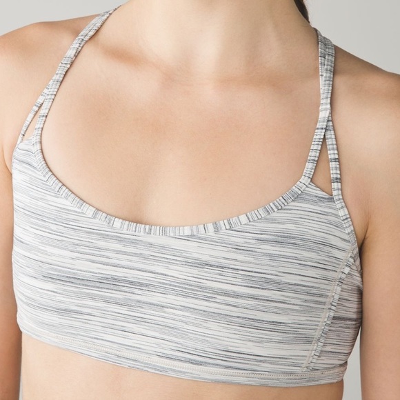 Lululemon Lighten Up Bra SpaceDye Camo WhiteSilver Spoon/Apex Stripe Black White - Picture 2 of 9